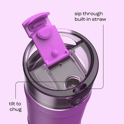 bubba 18 oz DualSip Insulated Stainless Steel Water Bottle - Mood Booster - US 9215